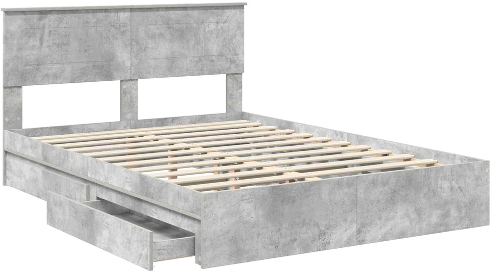 Saugos lova Betono pilka 150 x 200 cm Apdirbta mediena