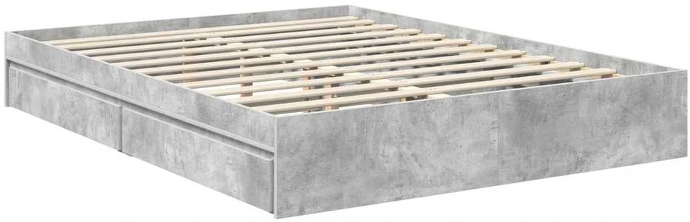 Saugos lova Betono pilka 150 x 200 cm Apdirbta mediena