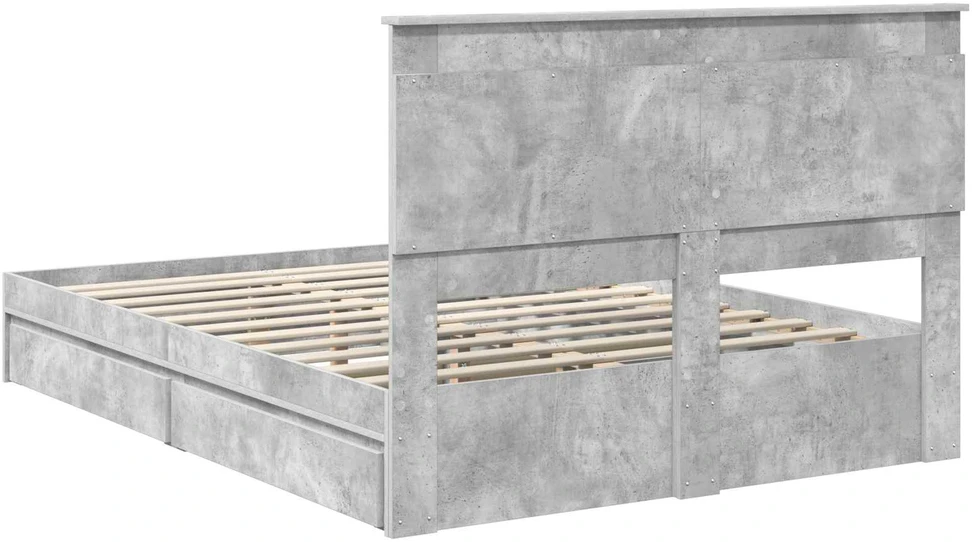 Saugos lova Betono pilka 150 x 200 cm Apdirbta mediena