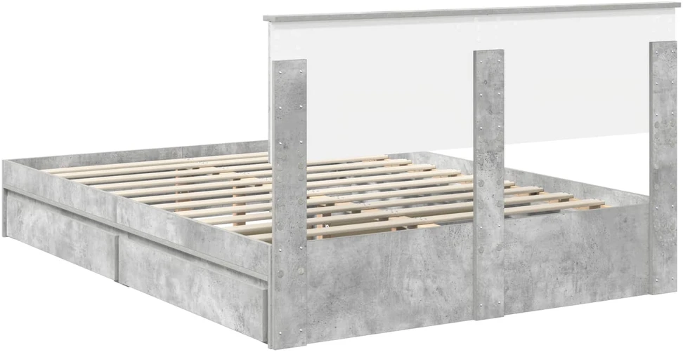 Saugos lova Betono pilka 150 x 200 cm Apdirbta mediena