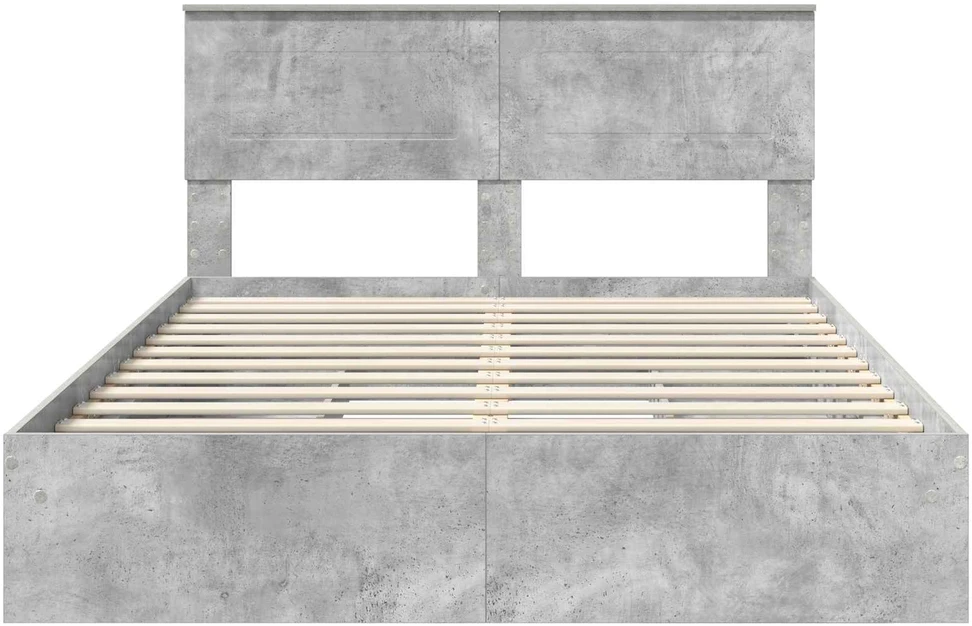 Saugos lova Betono pilka 150 x 200 cm Apdirbta mediena