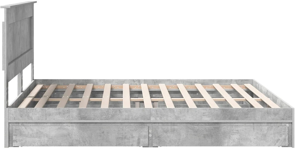 Saugos lova Betono pilka 200 x 200 cm Apdirbta mediena