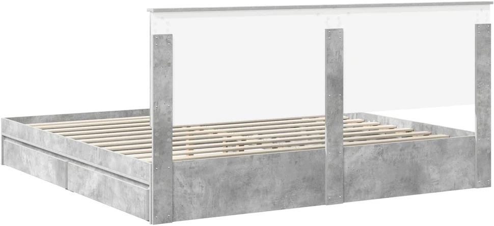 Saugos lova Betono pilka 200 x 200 cm Apdirbta mediena