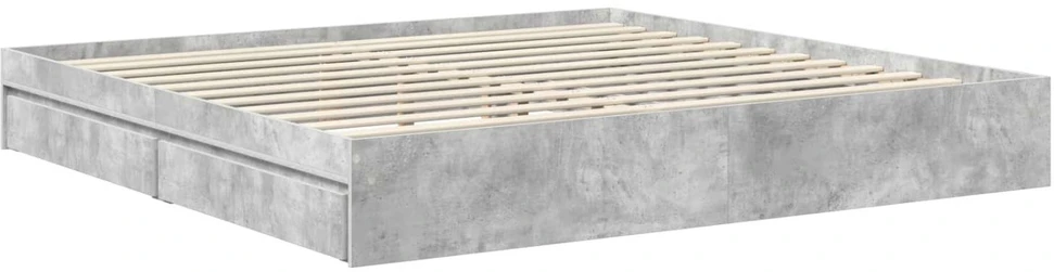 Saugos lova Betono pilka 200 x 200 cm Apdirbta mediena