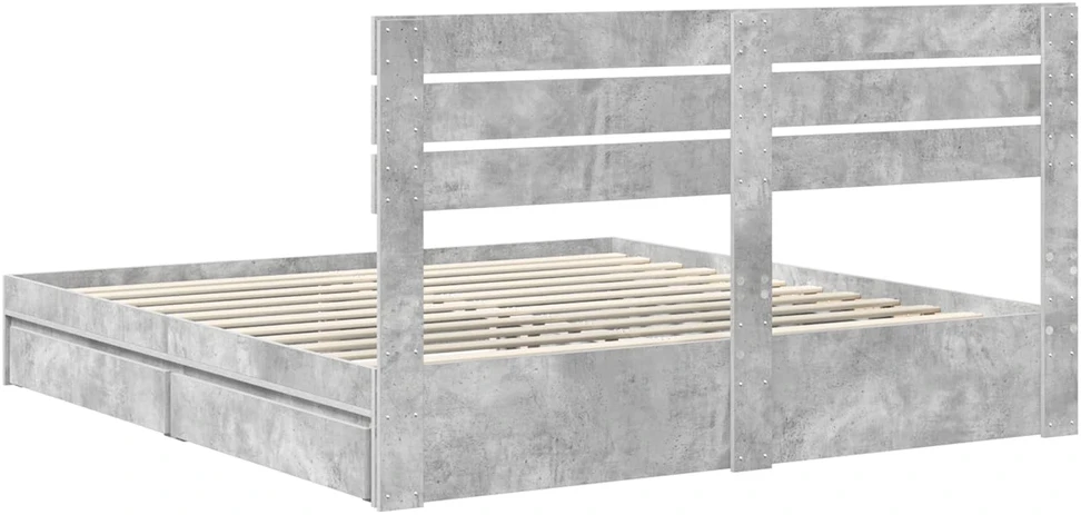 Saugos lova Betono pilka 200 x 200 cm Apdirbta mediena