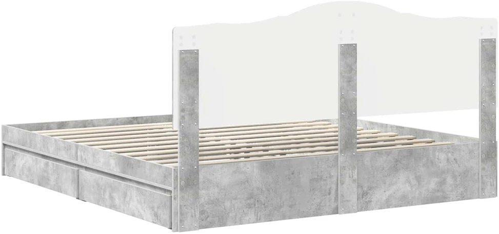 Saugos lova Betono pilka 200 x 200 cm Apdirbta mediena