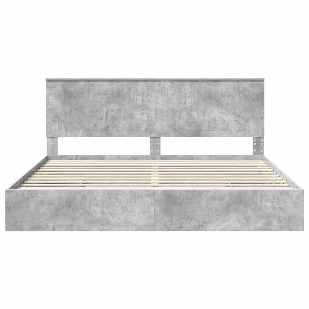 Saugos lova Betono pilka 200 x 200 cm Apdirbta mediena