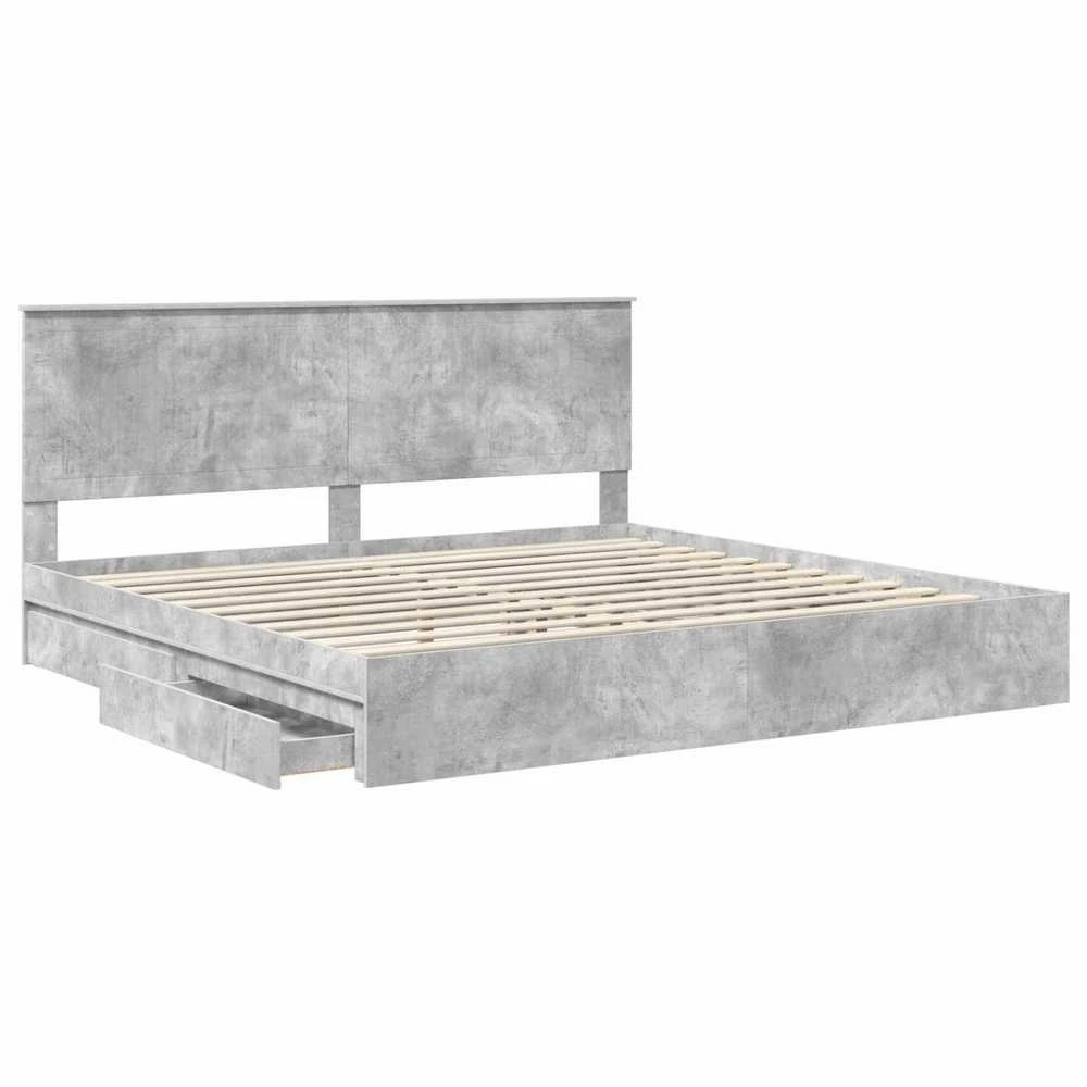 Saugos lova Betono pilka 200 x 200 cm Apdirbta mediena