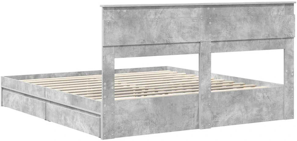 Saugos lova Betono pilka 200 x 200 cm Apdirbta mediena