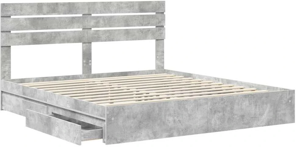 Saugos lova Betono pilka 200 x 200 cm Apdirbta mediena