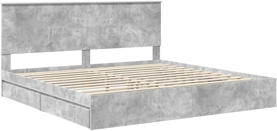 Saugos lova Betono pilka 200 x 200 cm Apdirbta mediena