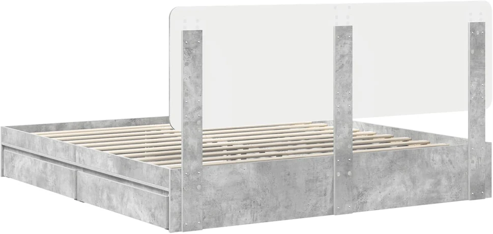 Saugos lova Betono pilka 200 x 200 cm Apdirbta mediena