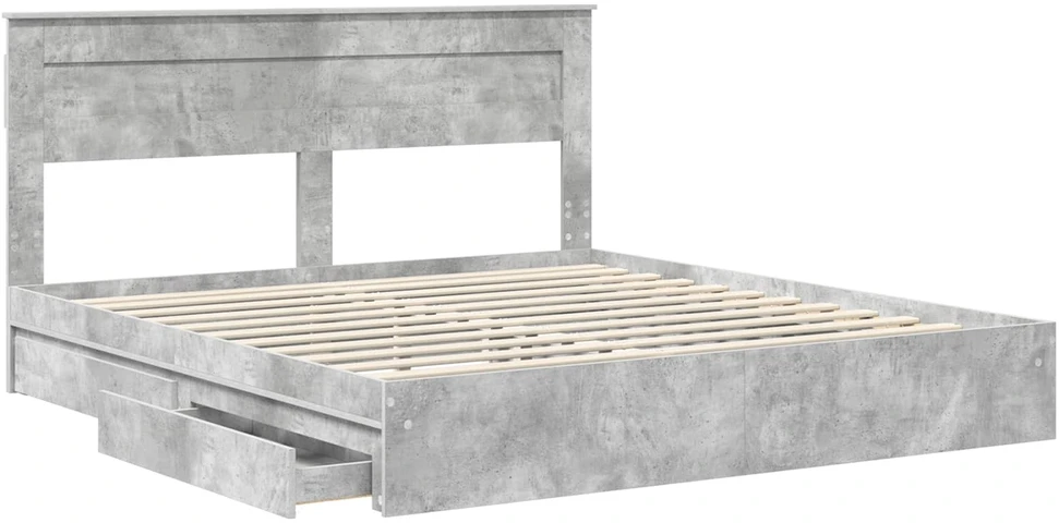 Saugos lova Betono pilka 200 x 200 cm Apdirbta mediena