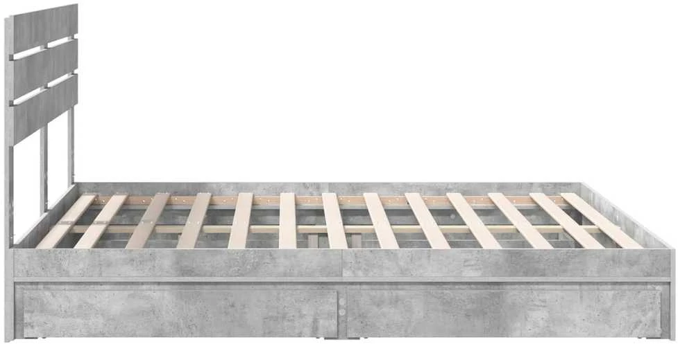 Saugos lova Betono pilka 200 x 200 cm Apdirbta mediena