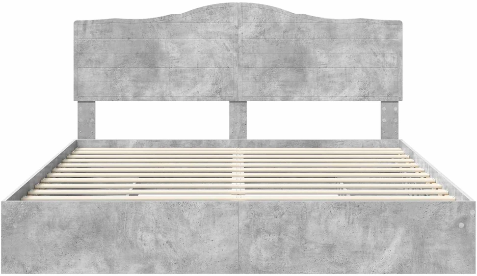 Saugos lova Betono pilka 200 x 200 cm Apdirbta mediena