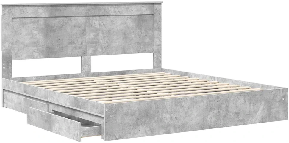 Saugos lova Betono pilka 200 x 200 cm Apdirbta mediena
