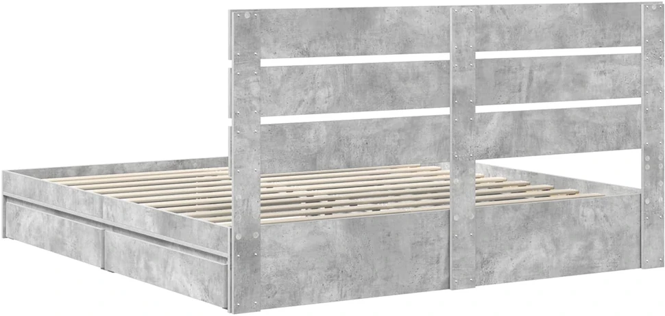 Saugos lova Betono pilka 200 x 200 cm Apdirbta mediena
