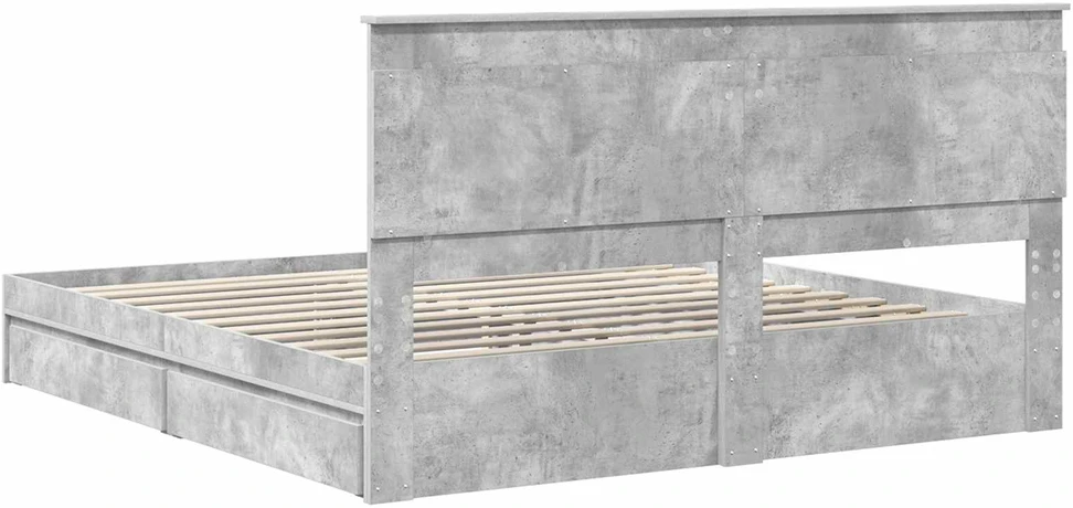 Saugos lova Betono pilka 200 x 200 cm Apdirbta mediena