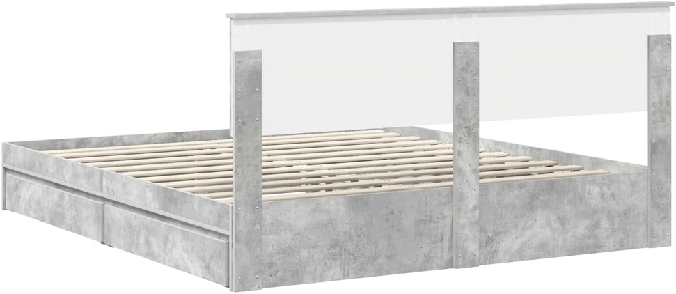 Saugos lova Betono pilka 200 x 200 cm Apdirbta mediena