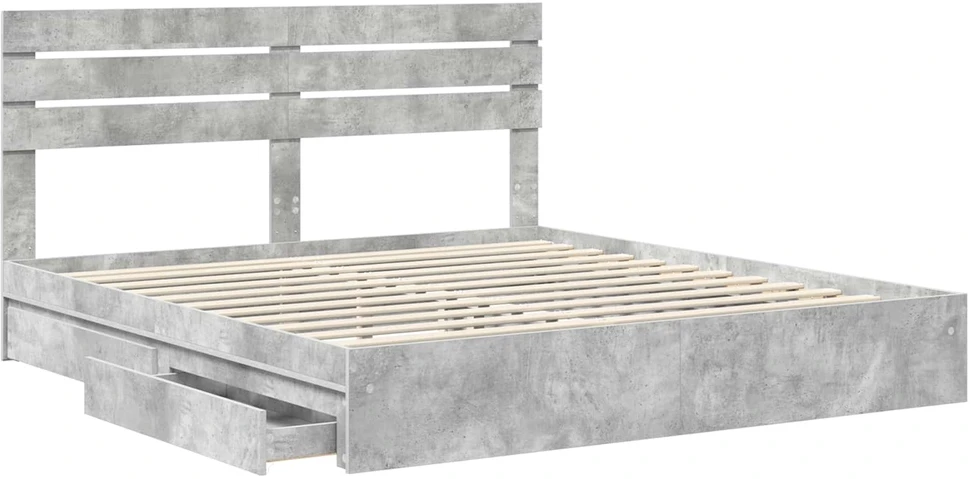 Saugos lova Betono pilka 200 x 200 cm Apdirbta mediena