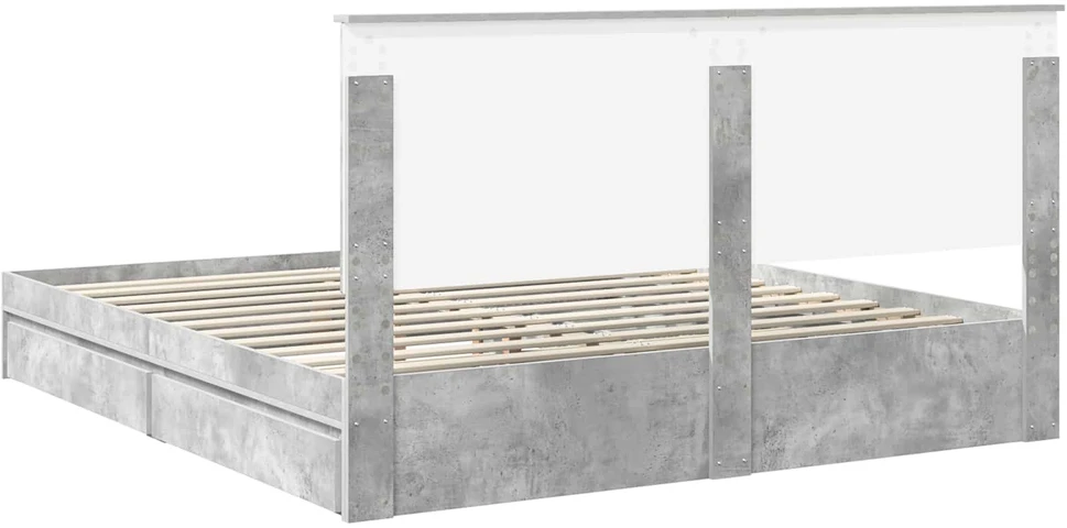 Saugos lova Betono pilka 200 x 200 cm Apdirbta mediena