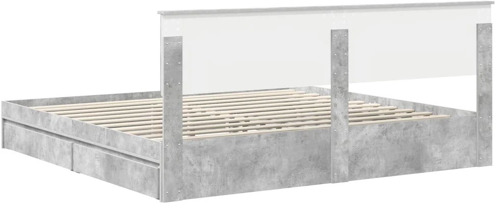 Saugos lova Betono pilka 200 x 200 cm Apdirbta mediena