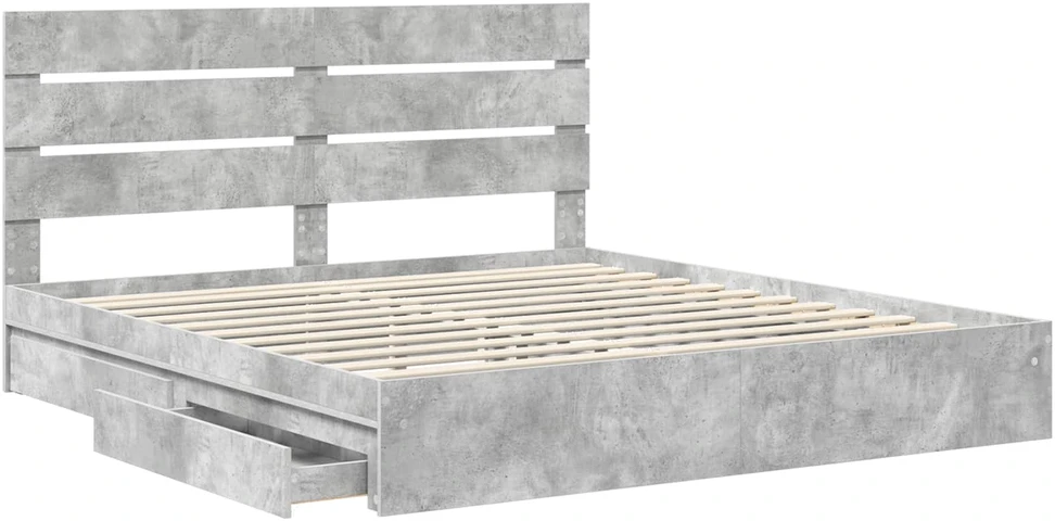Saugos lova Betono pilka 200 x 200 cm Apdirbta mediena