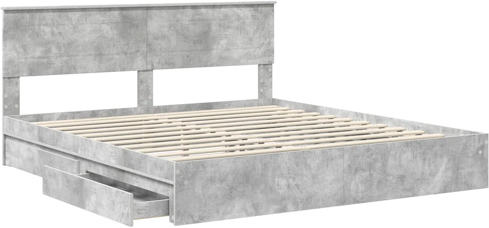 Saugos lova Betono pilka 200 x 200 cm Apdirbta mediena