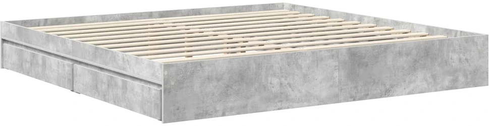 Saugos lova Betono pilka 200 x 200 cm Apdirbta mediena
