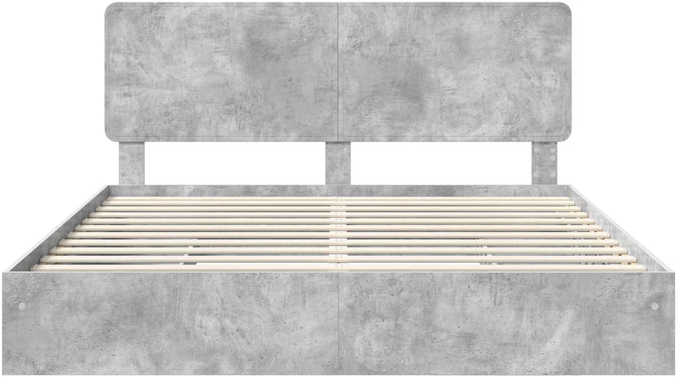 Saugos lova Betono pilka 200 x 200 cm Apdirbta mediena