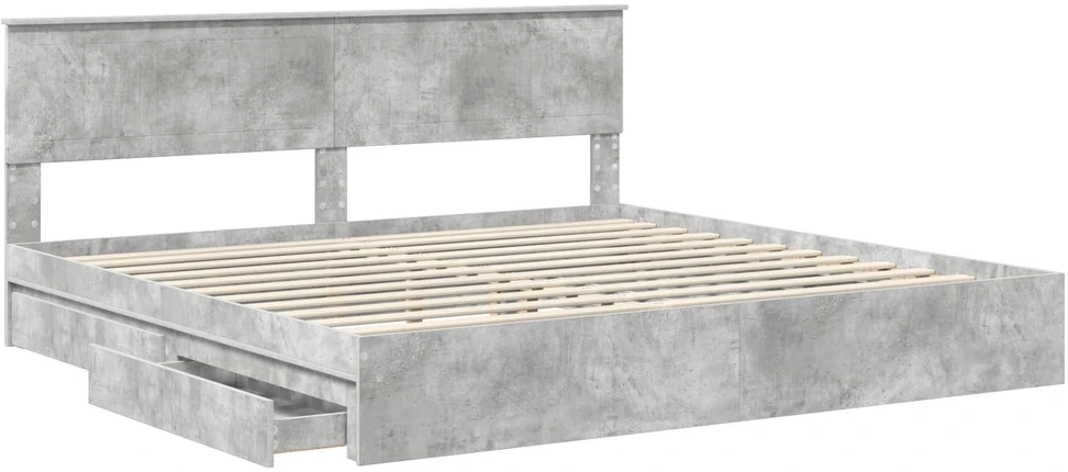 Saugos lova Betono pilka 200 x 200 cm Apdirbta mediena
