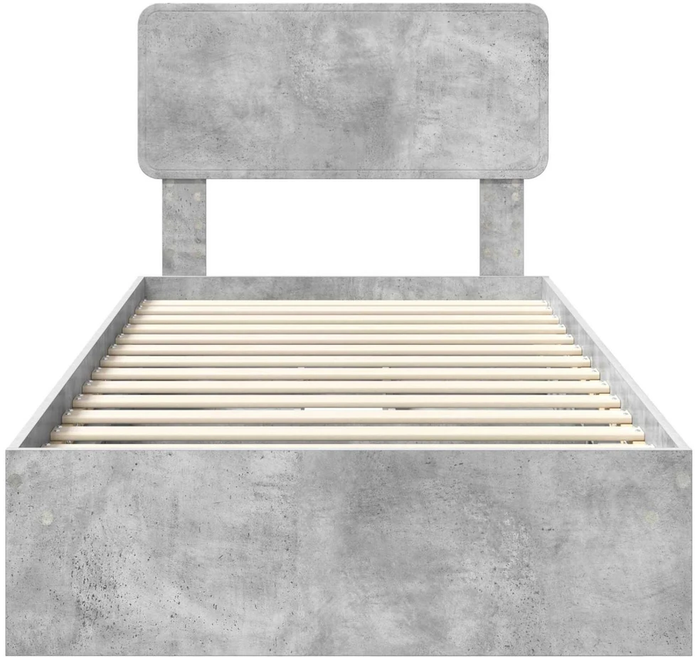 Saugos lova Betono pilka 90 x 190 cm Apdirbta mediena