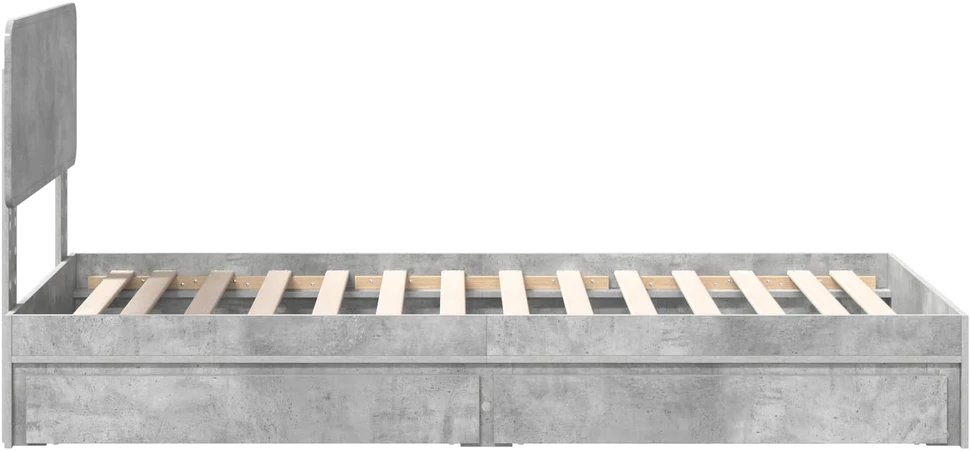Saugos lova Betono pilka 90 x 190 cm Apdirbta mediena