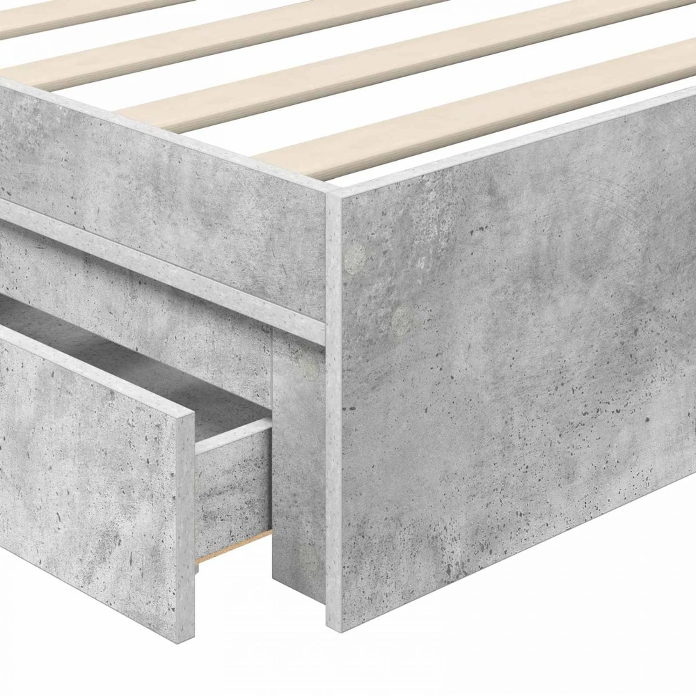 Saugos lova Betono pilka 90 x 190 cm Apdirbta mediena