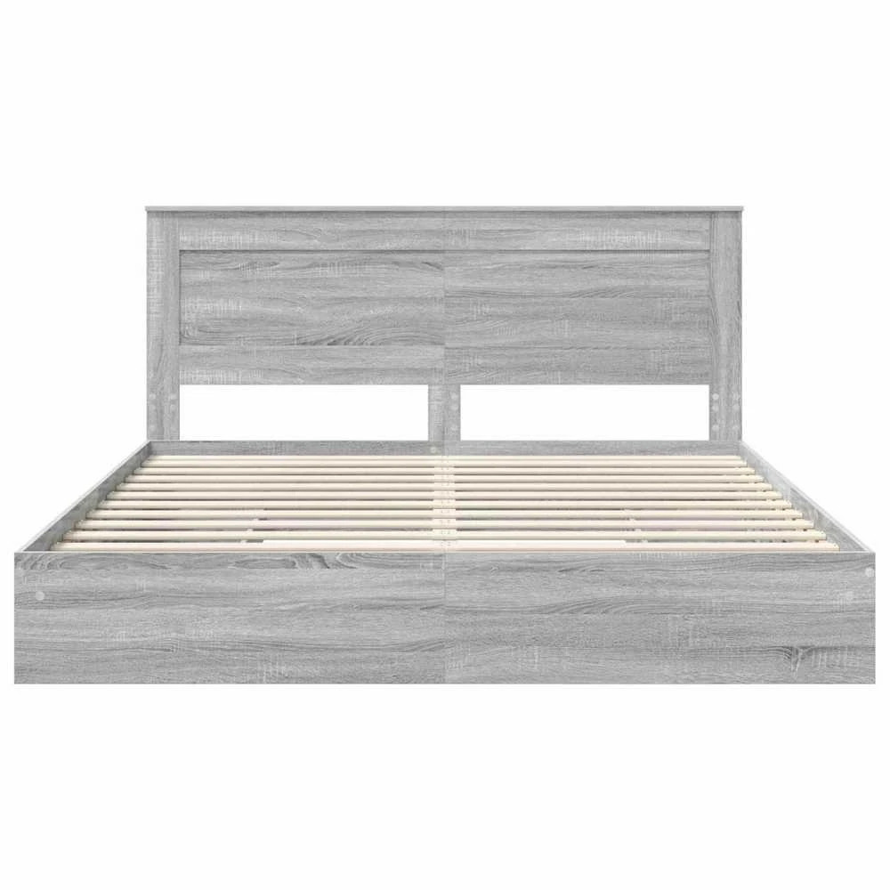 Saugos lova Pilkas Sonoma 200 x 200 cm Apdirbta mediena
