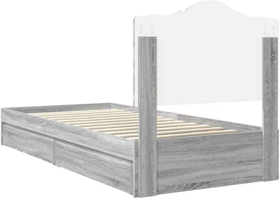 Saugos lova Pilkas Sonoma 70 x 190 cm Apdirbta mediena