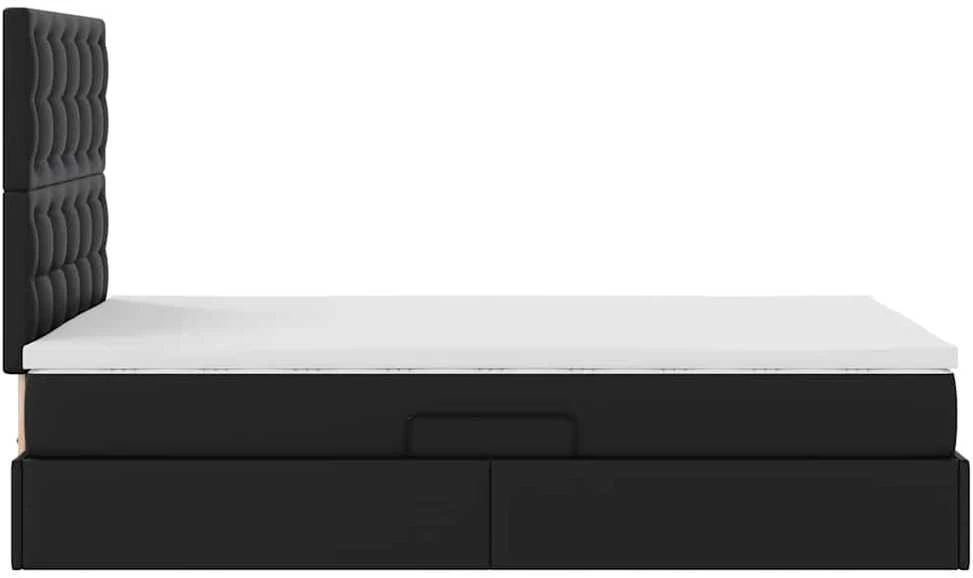 Saugos lova su galvūgalio Juoda 120 x 190 cm Dirbtinė oda