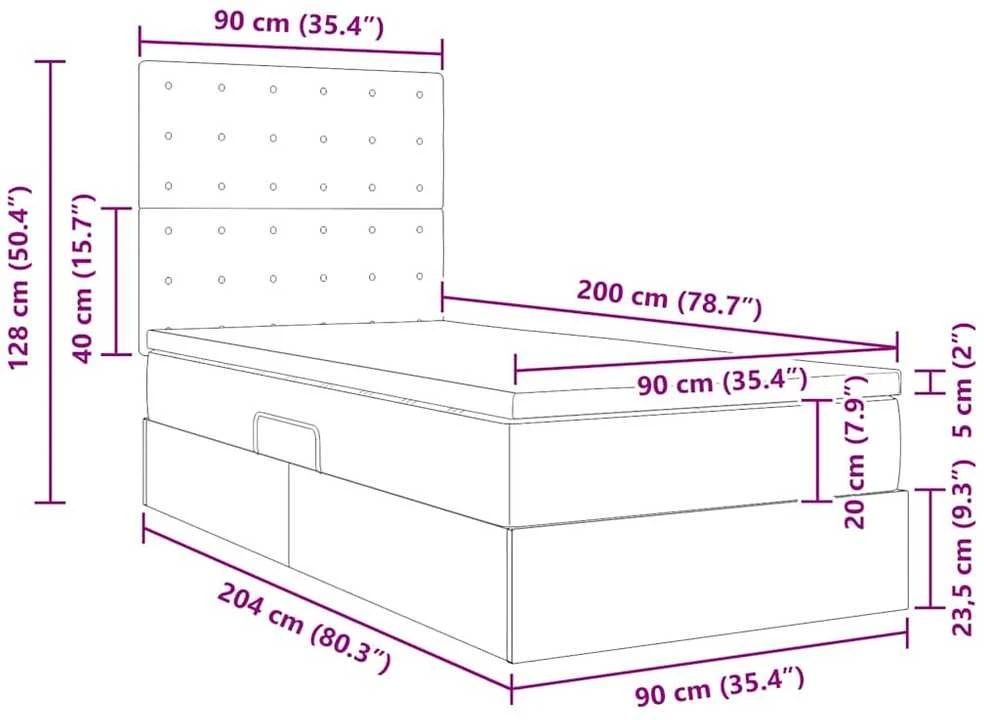 Saugos lova su galvūgalio Juoda 90 x 200 cm Dirbtinė oda