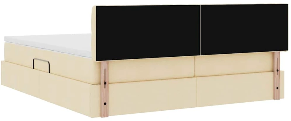 Saugos lova su čiužiniu Kremas 200 x 200 cm Dirbtinė oda