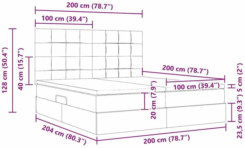 Saugos lova su galvūgalio Mėlyna 200 x 200 cm Audinys