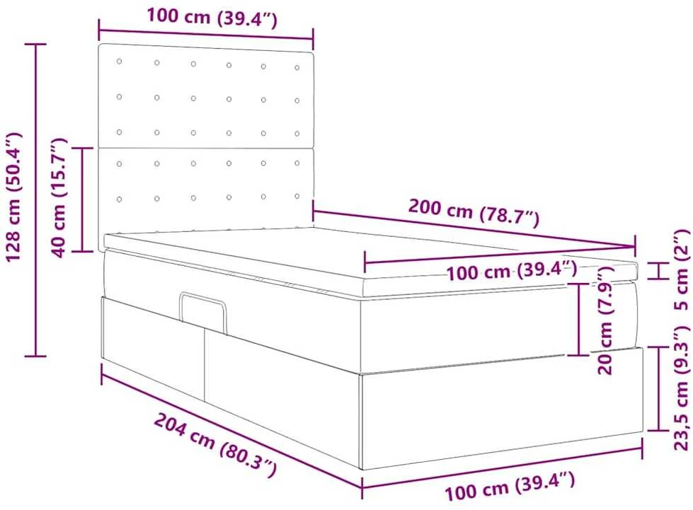 Saugos lova su galvūgalio Švari balta 100 x 200 cm Dirbtinė oda