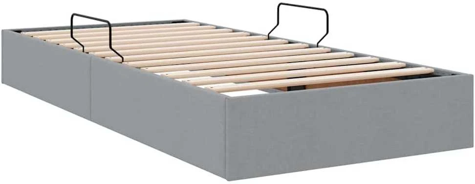 Saugos lova su saugykla Šviesiai pilka 90 x 190 cm Audinys