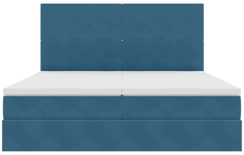 Saugos lova su galvūgalio Tamsiai mėlyna 200 x 200 cm Aksomas