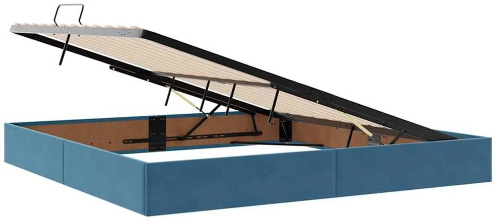 Saugos lova su galvūgalio Tamsiai mėlyna 200 x 200 cm Aksomas