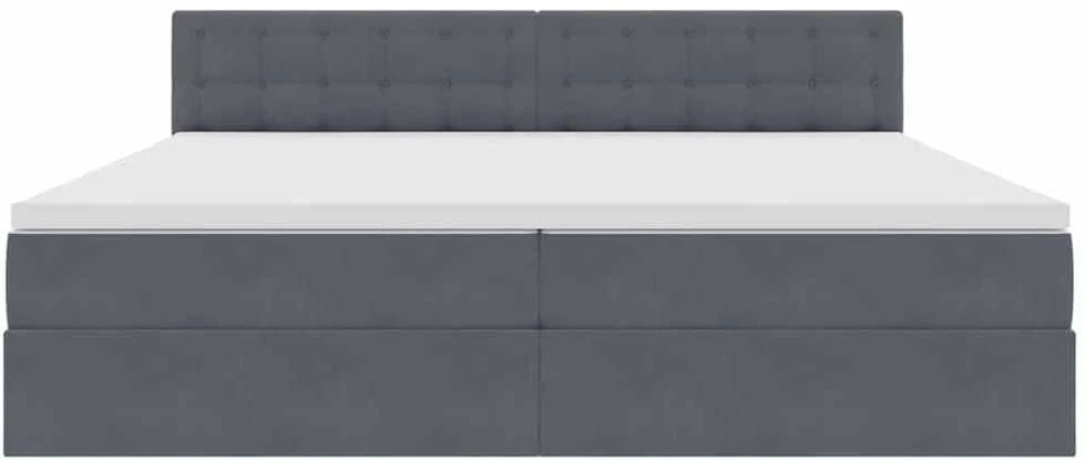 Saugos lova su galvūgalio Tamsiai pilka 200 x 200 cm Aksomas