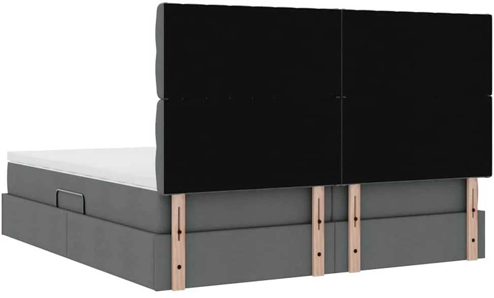 Saugos lova su galvūgalio Tamsiai pilka 200 x 200 cm Audinys