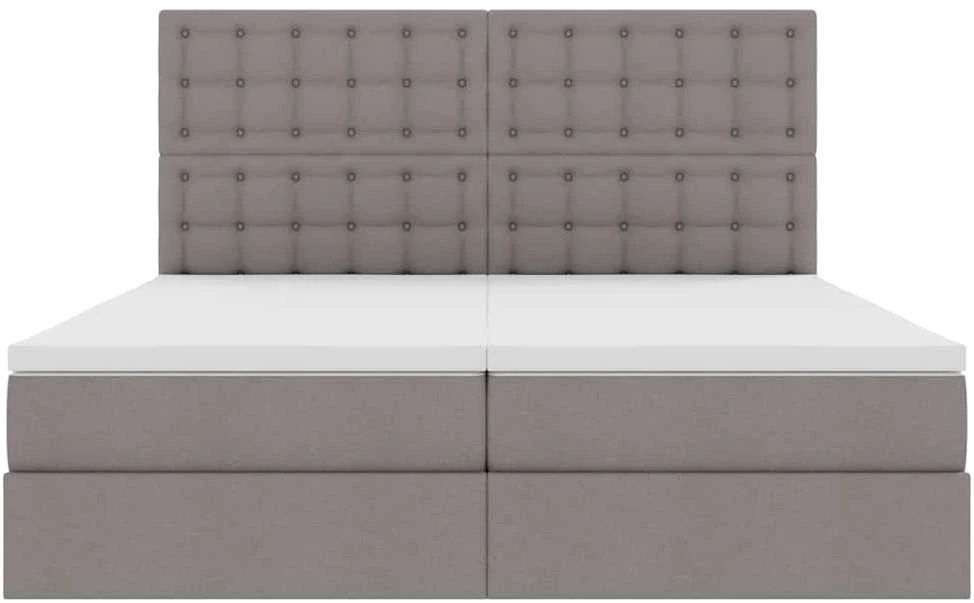 Saugos lova su galvūgalio Taupe 200 x 200 cm Audinys
