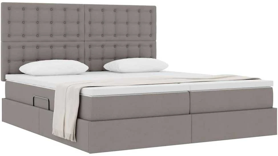 Saugos lova su galvūgalio Taupe 200 x 200 cm Audinys