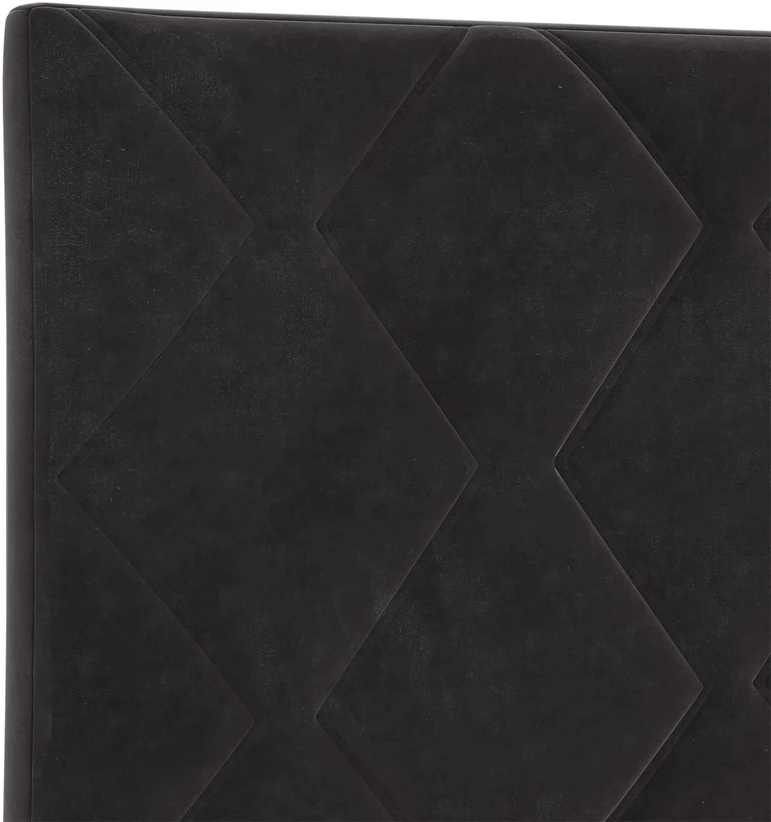Saugos lova su galvūgalio Juoda 180 x 200 cm Aksomas