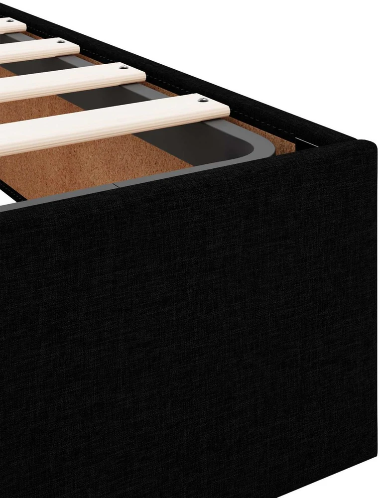 Saugos lova su galvūgalio Juoda 180 x 200 cm Audinys